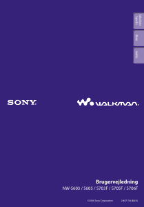 Brugsanvisning Sony NW-S706F Walkman Mp3 afspiller