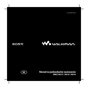 Návod Sony NWZ-A816 Walkman Mp3 prehrávač