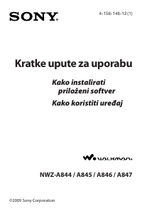 Priručnik Sony NWZ-A845 Walkman Mp3 reproduktor