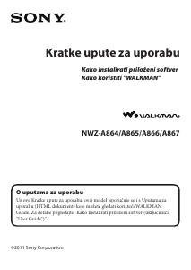 Priručnik Sony NWZ-A865 Walkman Mp3 reproduktor