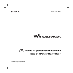 Návod Sony NWZ-B133 Walkman Mp3 prehrávač