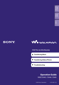 Manual Sony NWZ-E445 Walkman Mp3 Player