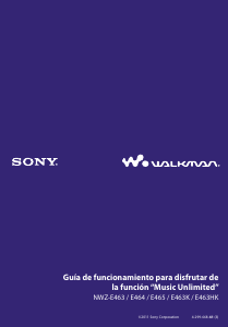 Manual de uso Sony NWZ-E463HK Walkman Reproductor de Mp3