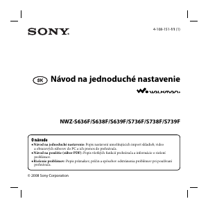 Návod Sony NWZ-S639F Walkman Mp3 prehrávač