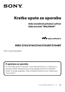 Priručnik Sony NWZ-S763BT Walkman Mp3 reproduktor