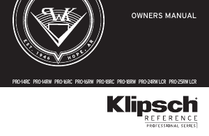 说明书 Klipsch PRO-18RW 扬声器