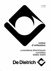Mode d’emploi De Dietrich 4991 Cuisinière
