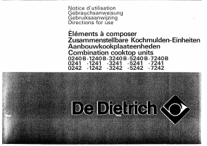 Bedienungsanleitung De Dietrich 7241 Kochfeld