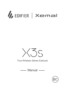 Manual Edifier EDF200060 X3S Xemal Auscultador