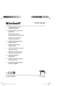 Bruksanvisning Einhell TE-ID 1050 CE Slagborrmaskin