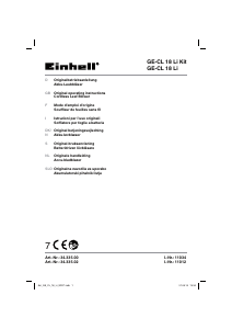 Bedienungsanleitung Einhell GE-CL 18 Li K Laubblaser