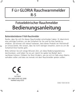 Bedienungsanleitung Gloria R-5 Rauchmelder