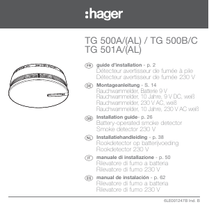 Manual Hager TG 500C Smoke Detector