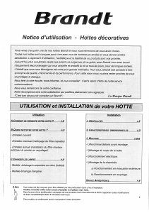 Mode d’emploi Brandt AFLB6W1F Hotte aspirante