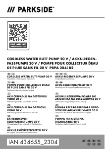 Manual Parkside IAN 434655 Water Pump