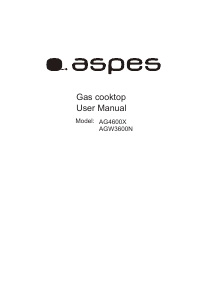Manual de uso Aspes AGW3600N Placa