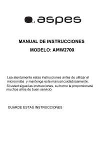Manual de uso Aspes AMW2700 Microondas