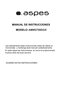 Manual de uso Aspes AMW2700DGX Microondas