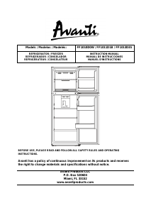 Manual Avanti FF1013D3S Fridge-Freezer