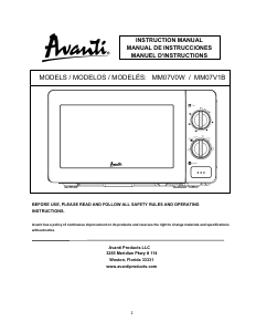 Mode d’emploi Avanti MM07V0W Micro-onde