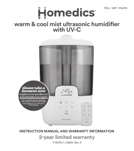 Manual Homedics 1714078 Humidifier