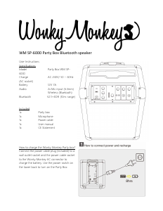 Bruksanvisning Wonkey Monkey WM SP-6000BL Party Box Högtalare