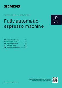 Handleiding Siemens TQ907FZ3 Espresso-apparaat