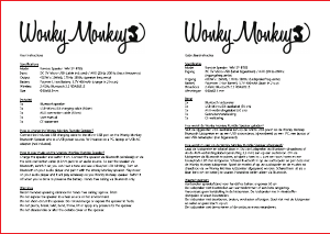 Bruksanvisning Wonkey Monkey WM SP-BT85 Rumble Högtalare