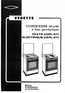 Mode d’emploi Vedette CDPL611 Cuisinière