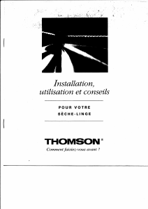 Mode d’emploi Thomson AIR609C Sèche-linge