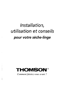 Mode d’emploi Thomson AIR675C Sèche-linge