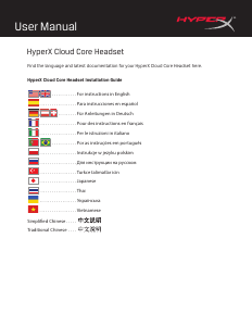 Manual HyperX Cloud Core Headset