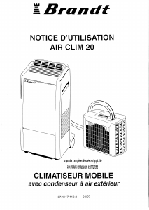 Mode d’emploi Brandt AIRCLIM20 Climatiseur