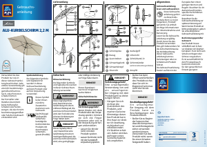 Bedienungsanleitung Belavi TP2.2m Sonnenschirm