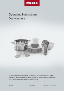 Manual Miele G 7985 SCVi XXL AutoDos K2O Dishwasher