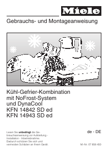 Bedienungsanleitung Miele KFN 14943 SDE Kühl-gefrierkombination