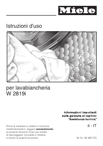 Manuale Miele W 2819i WPM Lavatrice