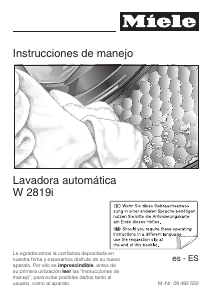 Manual de uso Miele W 2819i WPM Lavadora