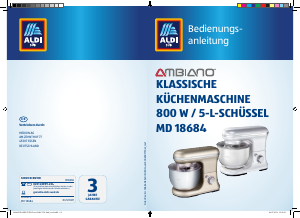 Bedienungsanleitung Ambiano MD 18684 Standmixer