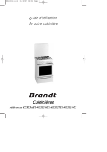 Mode d’emploi Brandt KG352WE1 Cuisinière