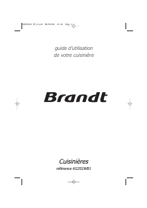 Mode d’emploi Brandt KG352WB1 Cuisinière