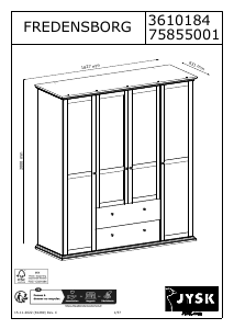 说明书 JYSK Fredensborg (200x183x63) 衣柜