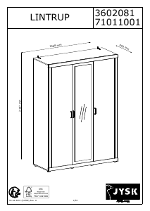 说明书 JYSK Lintrup (218x157x60) 衣柜