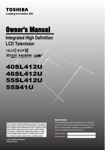 Manual Toshiba 46SL412U LCD Television