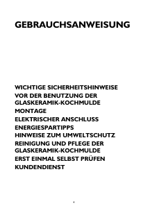 Bedienungsanleitung Privileg PCTAC 6041 NE Kochfeld