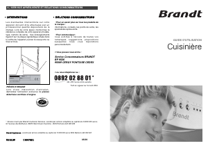 Mode d’emploi Brandt KG1052W Cuisinière