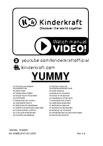 Manual Kinderkraft Yummy Cadeira alta para bebé