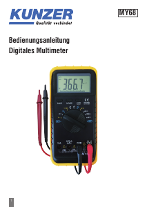 Bedienungsanleitung Kunzer MY68 Multimeter
