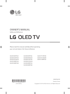 Handleiding LG OLED55B9PUA OLED televisie