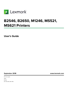 Manual Lexmark B2546dw Printer